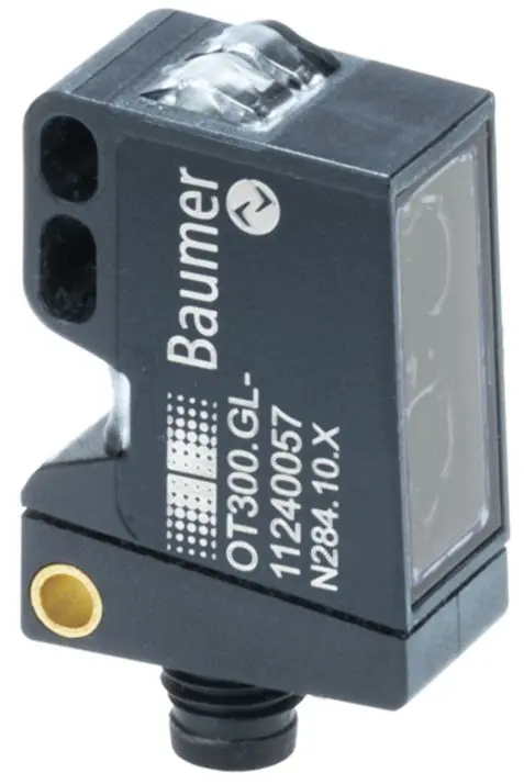 Produktfoto 1 von Baumer Rechteckig Optischer Sensor, Hintergrundunterdrückung, Bereich 1800 mm, PUSH/PULL Ausgang, 4-polig, M8,
