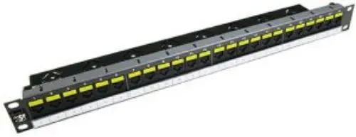 Produktfoto 1 von Molex Premise Networks PowerCat 5E Patch Panel Serie RJ-Rangierfeld Cat5e 24 Anschl. RJ45 UTP, 1 U, Schwarz, Grau