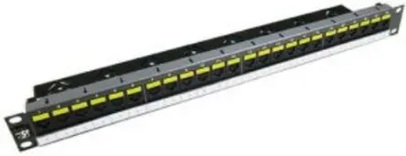 Produktfoto 1 von Molex CES PowerCat 5E Patch Panel Serie RJ-Rangierfeld Cat5e 24 Anschl. RJ45 UTP, 1 U, Schwarz, Grau