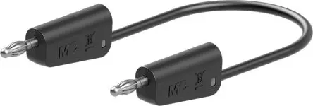 Produktfoto 1 von Staubli Messleitung 19A Stecker / Stecker, Schwarz Polyvinylchlorid-isoliert 1 m, 30V ac