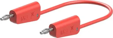 Produktfoto 1 von Staubli Messleitung 19A Stecker / Stecker, Rot Polyvinylchlorid-isoliert 1 m, 30V ac