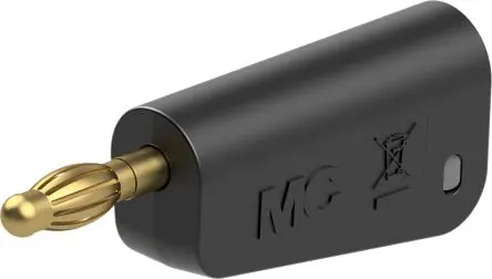 Produktfoto 1 von Staubli 4 mm Stecker Schwarz Prüfspitze, Kontakt Gold, 30V ac 32A, Schraubanschluss
