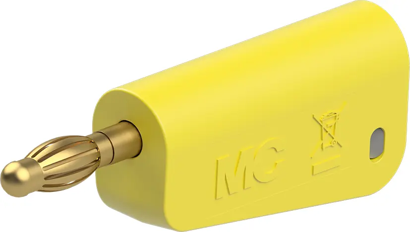 Produktfoto 1 von Staubli 4 mm Stecker Gelb Prüfspitze, Kontakt Gold, 30 V ac 32A, Schraubanschluss