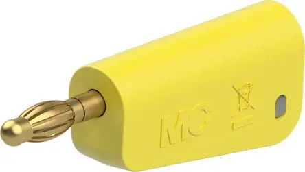 Produktfoto 1 von Staubli 4 mm Stecker Gelb Prüfspitze, Kontakt Gold, 30V ac 32A, Schraubanschluss