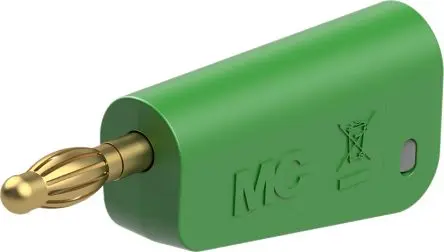 Produktfoto 1 von Staubli 4 mm Stecker Grün Prüfspitze, Kontakt Gold, 30V ac 32A, Schraubanschluss