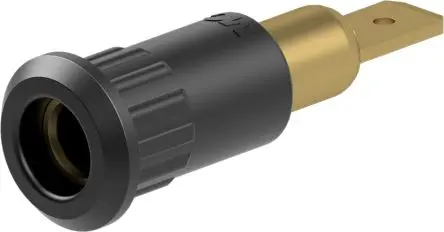 Produktfoto 1 von Staubli 4 mm Buchse Schwarz Prüfbuchse, Kontakt Gold, 30V ac 25A Stecker