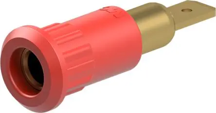 Produktfoto 1 von Staubli 4 mm Buchse Rot Prüfbuchse, Kontakt Gold, 30V ac 25A Stecker