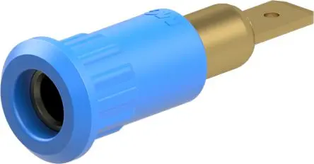Produktfoto 1 von Staubli 4 mm Buchse Blau Prüfbuchse, Kontakt Gold, 30V ac 25A Stecker