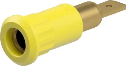 Produktfoto 1 von Staubli 4 mm Buchse Gelb Prüfbuchse, Kontakt Gold, 30V ac 25A Stecker
