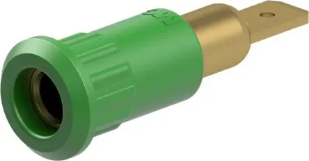 Produktfoto 1 von Staubli 4 mm Buchse Grün Prüfbuchse, Kontakt Gold, 30V ac 25A Stecker