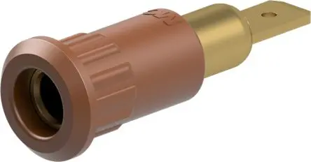 Produktfoto 1 von Staubli 4 mm Buchse Braun Prüfbuchse, Kontakt Gold, 30V ac 25A Stecker