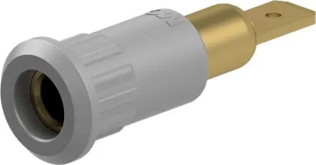 Produktfoto 1 von Staubli 4 mm Buchse Grau Prüfbuchse, Kontakt Gold, 30V ac 25A Stecker