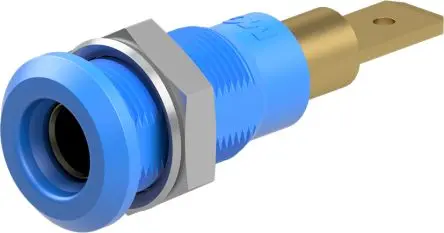 Produktfoto 1 von Staubli 4 mm Buchse Blau Prüfbuchse, Kontakt Gold, 30V ac 25A Stecker
