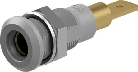 Produktfoto 1 von Staubli 4 mm Buchse Grau Prüfbuchse, Kontakt Gold, 30V ac 25A Stecker
