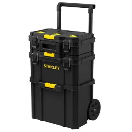 Produktfoto 1 von Stanley Polypropylen Werkzeugbox, L. 400 mm B. 550 H. 740 mm, 9.648 kg mit Rädern, Register