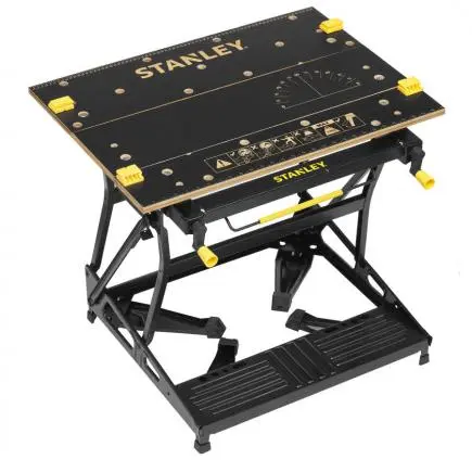 Produktfoto 1 von Stanley Werkbank Tragbar Stahl, Bambus Werkbank Einstellbare Höhe L. 61 cm B. 37cm H. 800 mm, Traglast 250kg