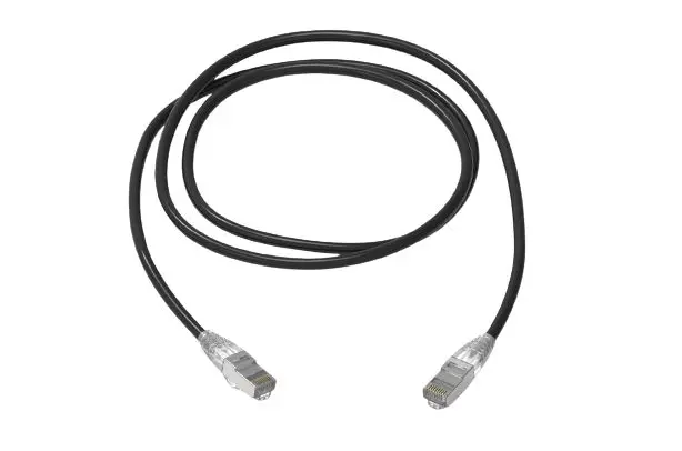 HellermannTyton Connectivity RJ45 Cat6a Ethernet-Kabel, 1 m, Schwarz S/FTP, Raucharm halogenfrei
