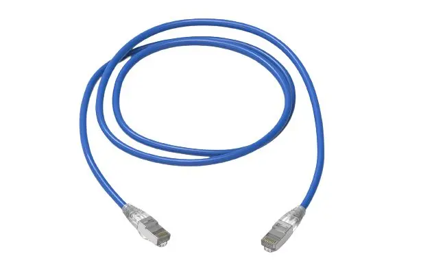 Produktfoto 1 von HellermannTyton Connectivity RJ45 Cat6a Ethernet-Kabel, 1 m, Blau S/FTP, Raucharm halogenfrei