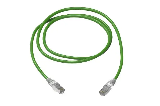 Produktfoto 1 von HellermannTyton Connectivity RJ45 Cat6a Ethernet-Kabel, 2 m, Grün S/FTP, Raucharm halogenfrei