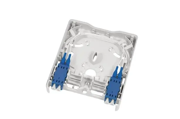 Produktfoto 1 von HellermannTyton Connectivity FWOA Wand Abgeschirmt Wandsteckdose, 2 x 4-fach Auslass Gerade