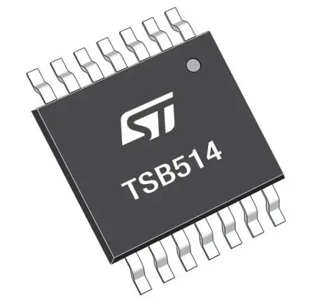 Produktfoto 1 von STMicroelectronics Operationsverstärker Oberfläche 6 MHz TSSOP-14, biplor typ. 36V, biplor typ. 2.7 V, 14-Pin AEC-Q1,