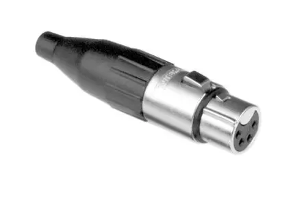 Produktfoto 1 von Amphenol Industrial Gerade 4-polig Kabel Buchse Silber Schwarz, Silber XLR-Steckverbinder, 133V