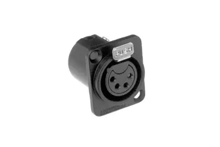 Produktfoto 1 von Amphenol Industrial Gerade 4-polig Fahrgestell Buchse Silber Schwarz XLR-Steckverbinder, 133V