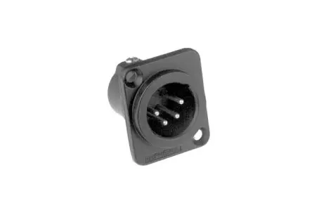 Produktfoto 1 von Amphenol Industrial Gerade 4-polig Fahrgestell Stecker Silber Schwarz XLR-Steckverbinder, 133V