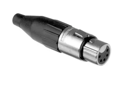Produktfoto 1 von Amphenol Industrial Gerade 5-polig Kabel Buchse Silber Schwarz, Silber XLR-Steckverbinder, 133V