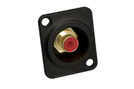 Produktfoto 1 von Amphenol Industrial Gerade Schwarz Cinchbuchsen, Gold, 25V, Panel 75A