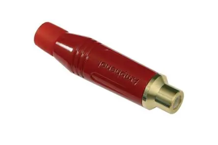 Amphenol Industrial Gerade Rot Cinchbuchsen, Gold, Kabel 10A