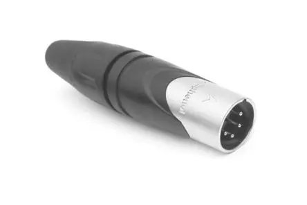 Produktfoto 1 von Amphenol Industrial Gerade 4-polig Kabel Stecker Silber Schwarz, Silber XLR-Steckverbinder, 133V
