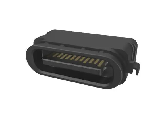 Amphenol Communications Solutions, gewinkelt USB-C-Steckverbinder Buchse USB Typ C 2, Mittlere Montage USB 3.2