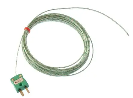 Produktfoto 1 von RS PRO Glasfaser Thermoelement mit offener Messstelle Typ K, Ø 1 mm x 2 m 60 °C → 350 °C