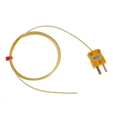 Produktfoto 1 von RS PRO Glasfaser Thermoelement mit offener Messstelle Typ K, Ø 1 mm x 1 m 60 °C → 350 °C