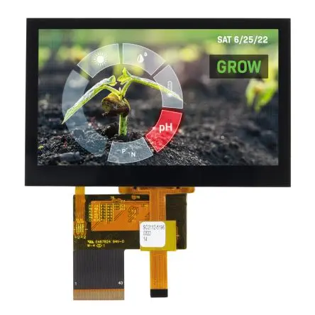 Produktfoto 1 von NEWHAVEN DISPLAY INTERNATIONAL Farb-LCD 4.3 Zoll RGB Touchscreen Kapazitiv, 480 x 272 Pixel, 98.7 x 56.2 mm LED