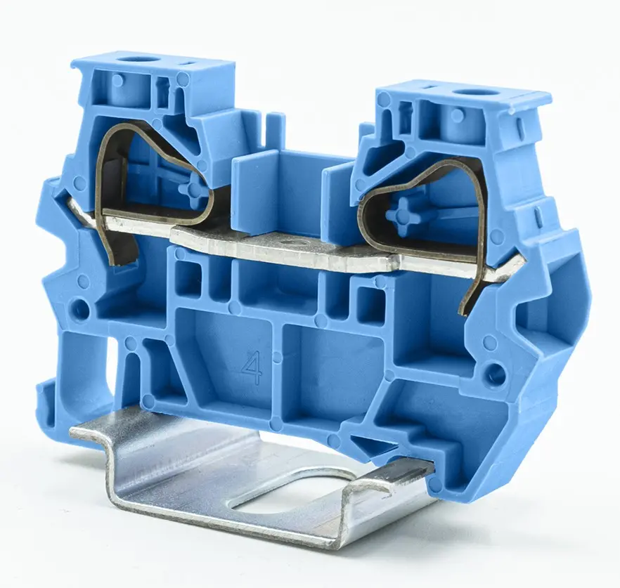 Produktfoto 1 von RS PRO Anschlussklemmenblock für Durchkontaktierung 1 Blau, 6 mm², 1 kV Federanschlussklemme