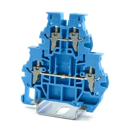 Produktfoto 1 von RS PRO Anschlussklemmenblock für Durchkontaktierung 2 Blau, 4mm², 1kV Klemme