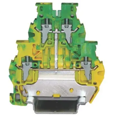 Produktfoto 1 von RS PRO Schutzleiterklemme, DIN-Hutschiene, 1-polig, 24/10 AWG, 4 mm² Klemme, Gelb, Grün Polyamid 66