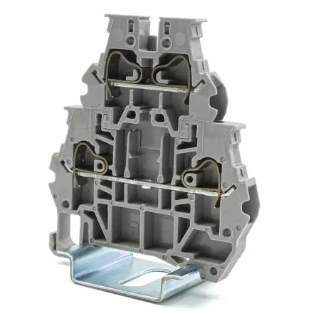 Produktfoto 1 von RS PRO Anschlussklemmenblock für Durchkontaktierung 2 Grau, 4mm², 1kV Federanschlussklemme