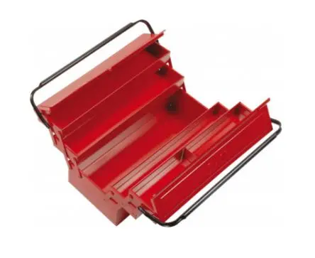 Produktfoto 1 von SAM Metall Werkzeugbox, L. 440 mm B. 200mm H. 200 mm, 4.6 kg, Vorhängeschloss