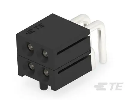 Produktfoto 1 von TE Connectivity 2379, 6.6 mm Backplane-Stromversorgungssteckverbinder Leistung, 4-polig Buchse, 2-reihig, gewinkelt,