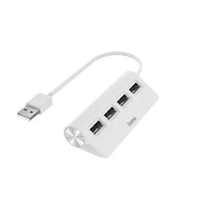 Produktfoto 1 von Hama, USB 2.0 USB-Hub, 4 USB Ports, USB, USB T: 22 mm