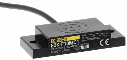 Produktfoto 1 von Omron E2K-F Kapazitiver Näherungssensor 10 mm, Flach / 100mA NPN, IP64 30 V dc