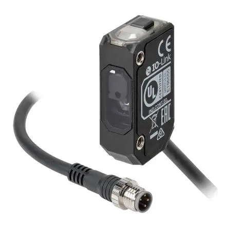 Produktfoto 1 von Omron E3AS Rechteckig Optischer Sensor, Hintergrundunterdrückung, PnP Ausgang, 4-polig M8