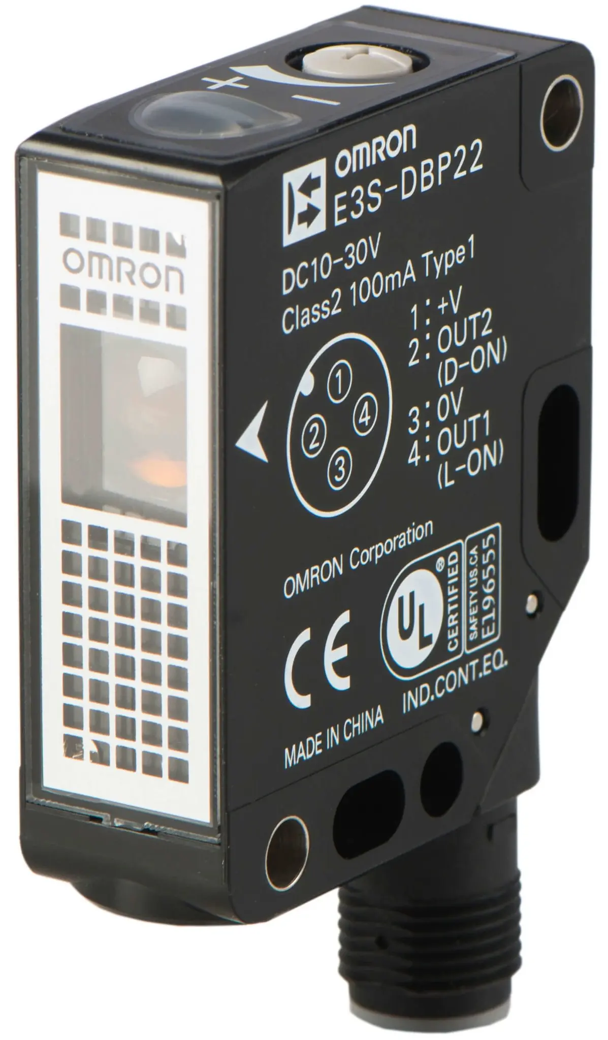 Produktfoto 1 von Omron Rechteckig Optischer Sensor, Reflektierend, Bereich 4500 mm, PNP Ausgang, 4-poliger M12 Steckverbinder,