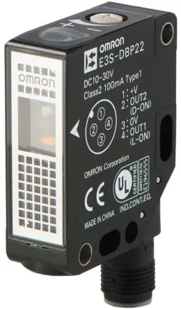 Produktfoto 1 von Omron E3S Rechteckig Optischer Sensor, Reflektierend, PnP Ausgang, 4-polig M12