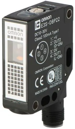 Omron E3S Rechteckig Optischer Sensor, Reflektierend, PnP Ausgang, 4-polig M12