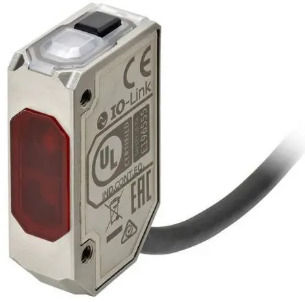 Produktfoto 1 von Omron E3AS Rechteckig Optischer Sensor, Hintergrundunterdrückung, NPN Ausgang, Kabel