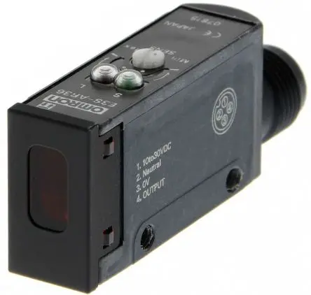 Produktfoto 1 von Omron E3S Kubisch Optischer Sensor, Reflektierend, NPN Ausgang, 4-polig M12